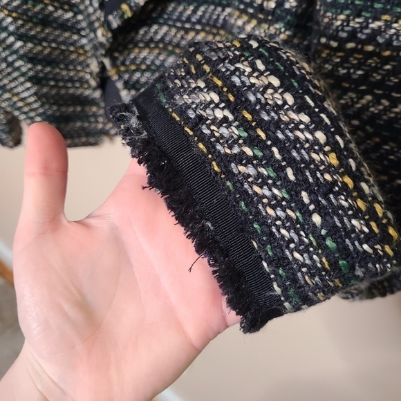 LOFT Open Front Striped Tweed Fringe Blazer - Picture 5 of 9